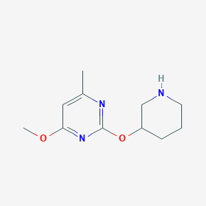molecular formula C11H17N3O2 B2834692 4-Methoxy-6-methyl-2-(piperidin-3-yloxy)pyrimidine CAS No. 1564584-11-7
