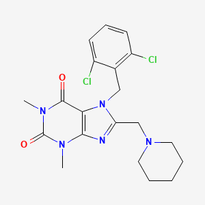 molecular formula C20H23Cl2N5O2 B2834700 7-(2,6-dichlorobenzyl)-1,3-dimethyl-8-(piperidin-1-ylmethyl)-3,7-dihydro-1H-purine-2,6-dione CAS No. 893972-80-0