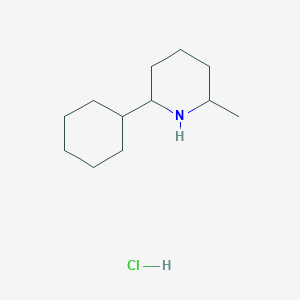 molecular formula C12H24ClN B2834708 2-Cyclohexyl-6-methylpiperidine;hydrochloride CAS No. 2305255-50-7