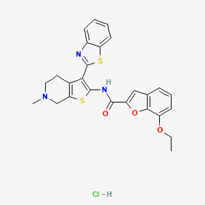 N-(3-(benzo[d]thiazol-2-yl)-6-methyl-4,5,6,7-tetrahydrothieno[2,3-c]pyridin-2-yl)-7-ethoxybenzofuran-2-carboxamide hydrochloride