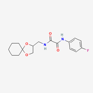 molecular formula C17H21FN2O4 B2834741 N-({1,4-dioxaspiro[4.5]decan-2-yl}methyl)-N'-(4-fluorophenyl)ethanediamide CAS No. 899730-56-4