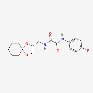 molecular formula C17H21FN2O4 B2834741 N1-(1,4-dioxaspiro[4.5]decan-2-ylmethyl)-N2-(4-fluorophenyl)oxalamide CAS No. 899730-56-4