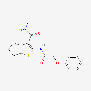 molecular formula C17H18N2O3S B2834743 N-methyl-2-(2-phenoxyacetamido)-4H,5H,6H-cyclopenta[b]thiophene-3-carboxamide CAS No. 893101-38-7