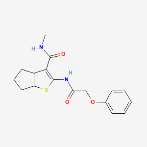 molecular formula C17H18N2O3S B2834743 N-甲基-2-[(苯氧乙酰)氨基]-5,6-二氢-4H-环戊[b]噻吩-3-甲酰胺 CAS No. 893101-38-7