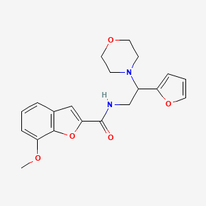 molecular formula C20H22N2O5 B2834749 N-(2-(呋喃-2-基)-2-吗啉基乙基)-7-甲氧基苯并呋喃-2-甲酰胺 CAS No. 1209852-80-1