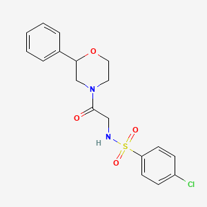 molecular formula C18H19ClN2O4S B2834757 4-chloro-N-(2-oxo-2-(2-phenylmorpholino)ethyl)benzenesulfonamide CAS No. 953956-19-9