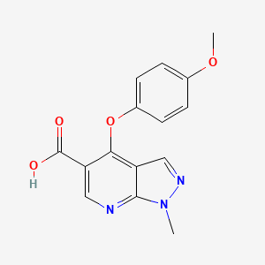 molecular formula C15H13N3O4 B2834759 4-(4-methoxyphenoxy)-1-methyl-1H-pyrazolo[3,4-b]pyridine-5-carboxylic acid CAS No. 860610-38-4