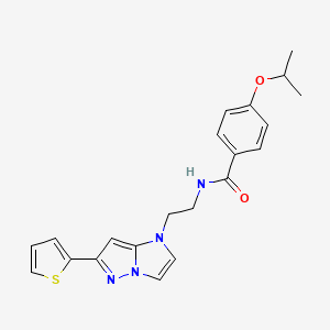 molecular formula C21H22N4O2S B2834761 4-isopropoxy-N-(2-(6-(thiophen-2-yl)-1H-imidazo[1,2-b]pyrazol-1-yl)ethyl)benzamide CAS No. 1788676-75-4