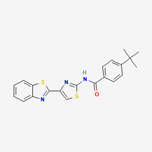 molecular formula C21H19N3OS2 B2834770 N-[4-(1,3-benzothiazol-2-yl)-1,3-thiazol-2-yl]-4-tert-butylbenzamide CAS No. 477535-09-4