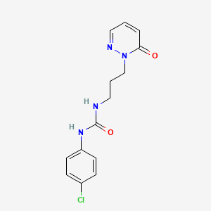 molecular formula C14H15ClN4O2 B2834775 1-(4-chlorophenyl)-3-(3-(6-oxopyridazin-1(6H)-yl)propyl)urea CAS No. 1105199-52-7