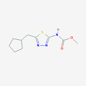 molecular formula C10H15N3O2S B2834777 methyl N-[5-(cyclopentylmethyl)-1,3,4-thiadiazol-2-yl]carbamate CAS No. 717873-65-9