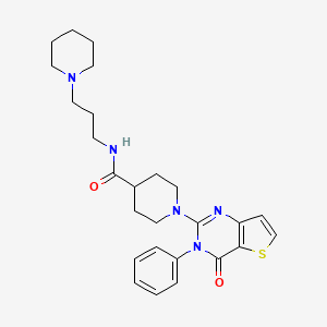 molecular formula C26H33N5O2S B2834781 5-[(4-methylphenyl)sulfonyl]-N-[2-(trifluoromethyl)phenyl]thiophene-2-carboxamide CAS No. 1112411-80-9