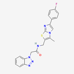 2-(1H-benzo[d][1,2,3]triazol-1-yl)-N-((6-(4-fluorophenyl)-3-methylimidazo[2,1-b]thiazol-2-yl)methyl)acetamide