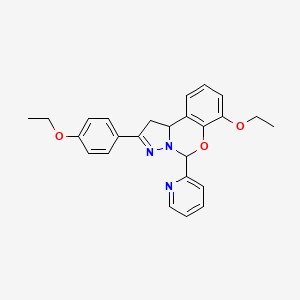 7-ethoxy-2-(4-ethoxyphenyl)-5-(pyridin-2-yl)-5,10b-dihydro-1H-benzo[e]pyrazolo[1,5-c][1,3]oxazine