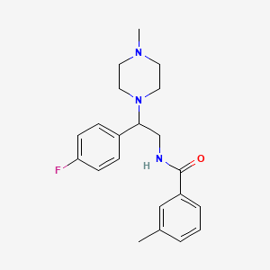 molecular formula C21H26FN3O B2834793 N-[2-(4-fluorophenyl)-2-(4-methylpiperazin-1-yl)ethyl]-3-methylbenzamide CAS No. 903302-54-5