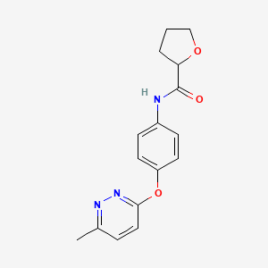 molecular formula C16H17N3O3 B2834794 N-{4-[(6-methylpyridazin-3-yl)oxy]phenyl}oxolane-2-carboxamide CAS No. 1226428-35-8