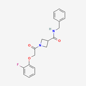molecular formula C19H19FN2O3 B2834795 N-Benzyl-1-[2-(2-fluorophenoxy)acetyl]azetidine-3-carboxamide CAS No. 1448122-90-4