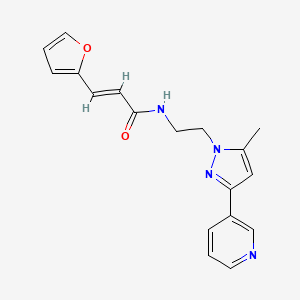 (E)-3-(furan-2-yl)-N-(2-(5-methyl-3-(pyridin-3-yl)-1H-pyrazol-1-yl)ethyl)acrylamide