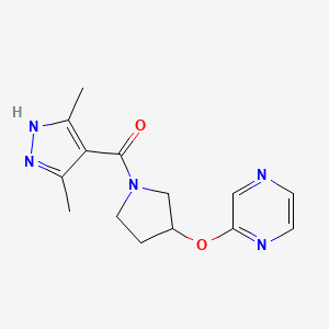 (3,5-dimethyl-1H-pyrazol-4-yl)(3-(pyrazin-2-yloxy)pyrrolidin-1-yl)methanone