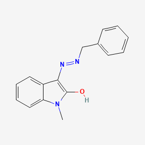 molecular formula C16H15N3O B2834818 (E)-3-(2-benzylhydrazono)-1-methylindolin-2-one CAS No. 324777-40-4