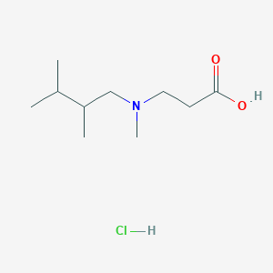 molecular formula C10H22ClNO2 B2834819 3-[2,3-二甲基丁基(甲基)氨基]丙酸；盐酸盐 CAS No. 2375273-56-4