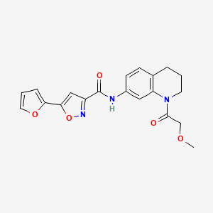 molecular formula C20H19N3O5 B2834825 5-(furan-2-yl)-N-(1-(2-methoxyacetyl)-1,2,3,4-tetrahydroquinolin-7-yl)isoxazole-3-carboxamide CAS No. 1251697-52-5