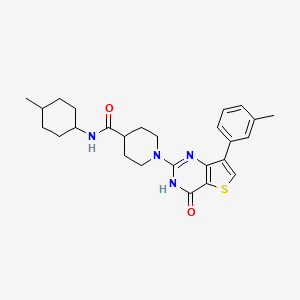 molecular formula C26H32N4O2S B2834830 N-(4-methylcyclohexyl)-1-[7-(3-methylphenyl)-4-oxo-3H,4H-thieno[3,2-d]pyrimidin-2-yl]piperidine-4-carboxamide CAS No. 1243048-65-8