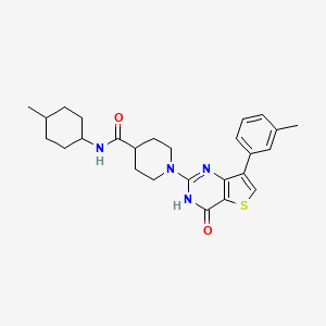 molecular formula C26H32N4O2S B2834830 N-(4-methylcyclohexyl)-1-[7-(3-methylphenyl)-4-oxo-3,4-dihydrothieno[3,2-d]pyrimidin-2-yl]piperidine-4-carboxamide CAS No. 1243048-65-8