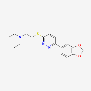 molecular formula C17H21N3O2S B2834832 2-[6-(1,3-苯并二氧杂环戊二烯-5-基)吡啶并[3,2-d]嘧啶-3-基]硫醚-N,N-二乙基乙胺 CAS No. 941973-66-6