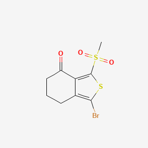 molecular formula C9H9BrO3S2 B2834834 1-bromo-3-(methylsulfonyl)-4,5,6,7-tetrahydrobenzo[c]thiophen-4-one CAS No. 882271-53-6
