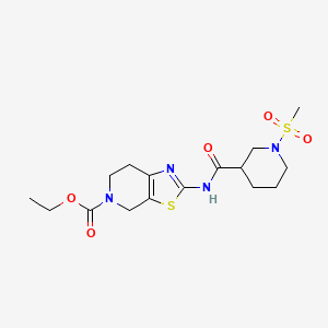 molecular formula C16H24N4O5S2 B2834837 ethyl 2-(1-(methylsulfonyl)piperidine-3-carboxamido)-6,7-dihydrothiazolo[5,4-c]pyridine-5(4H)-carboxylate CAS No. 1058189-41-5