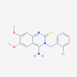 molecular formula C17H16ClN3O2S B2834838 3-(2-chlorobenzyl)-4-imino-6,7-dimethoxy-3,4-dihydro-2(1H)-quinazolinethione CAS No. 692287-65-3