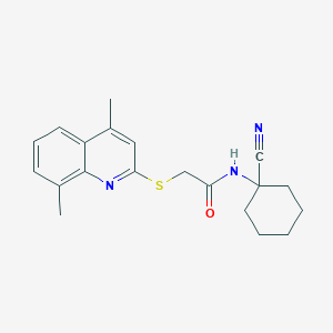molecular formula C20H23N3OS B2834839 N-(1-cyanocyclohexyl)-2-(4,8-dimethylquinolin-2-yl)sulfanylacetamide CAS No. 876871-43-1