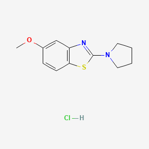 molecular formula C12H15ClN2OS B2834840 5-Methoxy-2-(pyrrolidin-1-yl)benzo[d]thiazole hydrochloride CAS No. 1189690-15-0