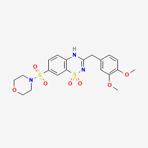 molecular formula C20H23N3O7S2 B2834847 3-[(3,4-dimethoxyphenyl)methyl]-7-(morpholine-4-sulfonyl)-2H-1lambda6,2,4-benzothiadiazine-1,1-dione CAS No. 946369-46-6