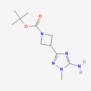 molecular formula C11H19N5O2 B2834850 tert-Butyl 3-(5-amino-1-methyl-1H-1,2,4-triazol-3-yl)azetidine-1-carboxylate CAS No. 2228572-07-2