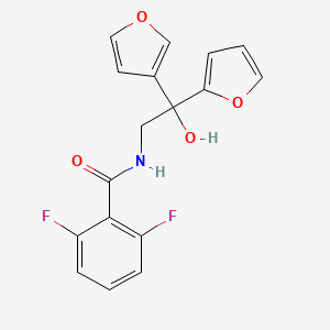 molecular formula C17H13F2NO4 B2834851 2,6-difluoro-N-(2-(furan-2-yl)-2-(furan-3-yl)-2-hydroxyethyl)benzamide CAS No. 2034482-04-5