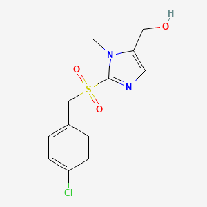 molecular formula C12H13ClN2O3S B2834852 {2-[(4-chlorobenzyl)sulfonyl]-1-methyl-1H-imidazol-5-yl}methanol CAS No. 338962-56-4