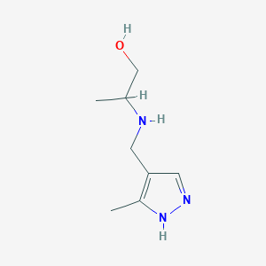 2-{[(3-methyl-1H-pyrazol-4-yl)methyl]amino}propan-1-ol