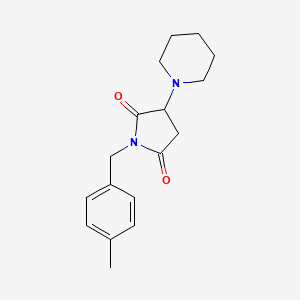molecular formula C17H22N2O2 B2834860 1-(4-Methylbenzyl)-3-(piperidin-1-yl)pyrrolidine-2,5-dione CAS No. 881484-01-1