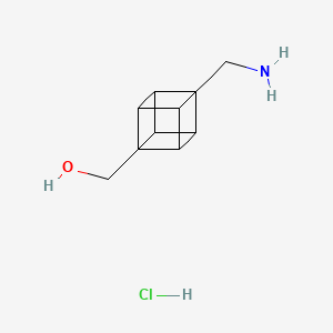 molecular formula C10H14ClNO B2834861 ((1s,2R,3r,8S)-4-(aminomethyl)cuban-1-yl)methanol hydrochloride CAS No. 2108847-77-2