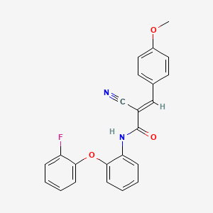 molecular formula C23H17FN2O3 B2834867 (E)-2-cyano-N-[2-(2-fluorophenoxy)phenyl]-3-(4-methoxyphenyl)prop-2-enamide CAS No. 327081-89-0