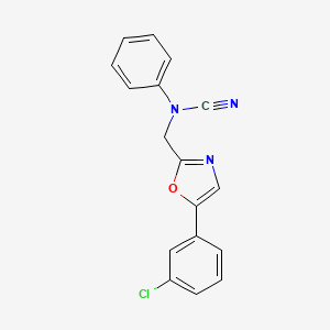 molecular formula C17H12ClN3O B2834871 N-{[5-(3-chlorophenyl)-1,3-oxazol-2-yl]methyl}-N-cyanoaniline CAS No. 1384786-47-3