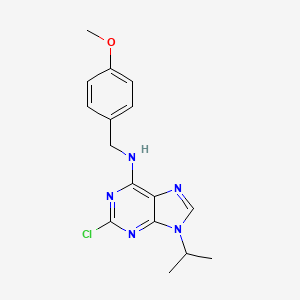 molecular formula C16H18ClN5O B2834872 2-Chloro-9-isopropyl-N-(4-methoxybenzyl)-9H-purin-6-amine CAS No. 203436-13-9
