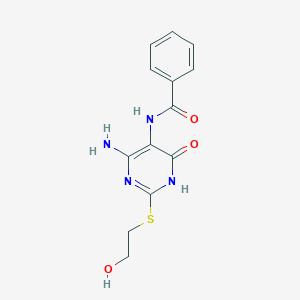 N-(4-amino-2-((2-hydroxyethyl)thio)-6-oxo-1,6-dihydropyrimidin-5-yl)benzamide