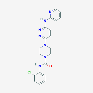 molecular formula C20H20ClN7O B2834879 N-(2-chlorophenyl)-4-(6-(pyridin-2-ylamino)pyridazin-3-yl)piperazine-1-carboxamide CAS No. 1021249-57-9