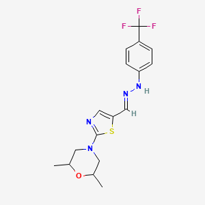 molecular formula C17H19F3N4OS B2834882 2-(2,6-dimethylmorpholino)-1,3-thiazole-5-carbaldehyde N-[4-(trifluoromethyl)phenyl]hydrazone CAS No. 400079-81-4