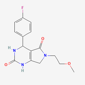 molecular formula C15H16FN3O3 B2834884 4-(4-氟苯基)-6-(2-甲氧基乙基)-3,4,6,7-四氢-1H-吡咯并[3,4-d]嘧啶-2,5-二酮 CAS No. 940832-82-6