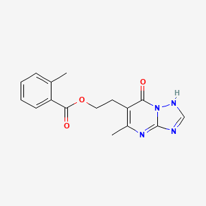 molecular formula C16H16N4O3 B2834907 2-{5-methyl-7-oxo-4H,7H-[1,2,4]triazolo[1,5-a]pyrimidin-6-yl}ethyl 2-methylbenzoate CAS No. 860611-12-7