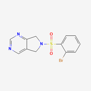 molecular formula C12H10BrN3O2S B2834928 6-((2-bromophenyl)sulfonyl)-6,7-dihydro-5H-pyrrolo[3,4-d]pyrimidine CAS No. 1704515-54-7